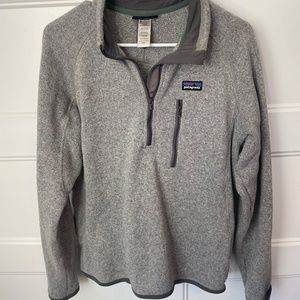 Men's Patagonia Better Sweater 1/4 Zip, Grey, Size S.